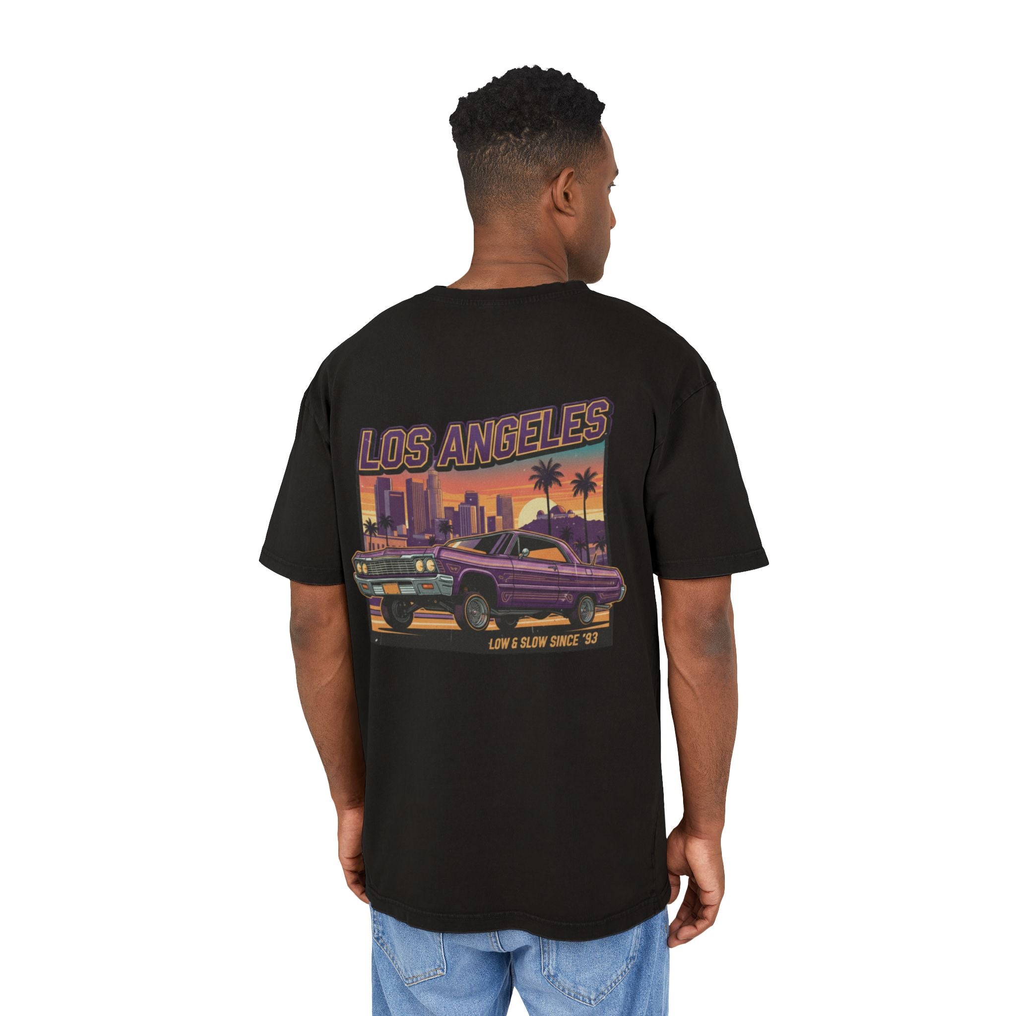 Retro Acid Wash Oversized Tee - Vintage Los Angeles Graphic Shirt